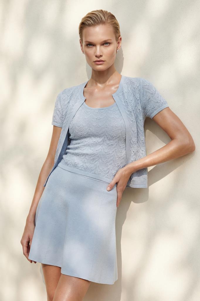 Blue knit two-piece set