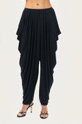 Draped Harem Pants in black