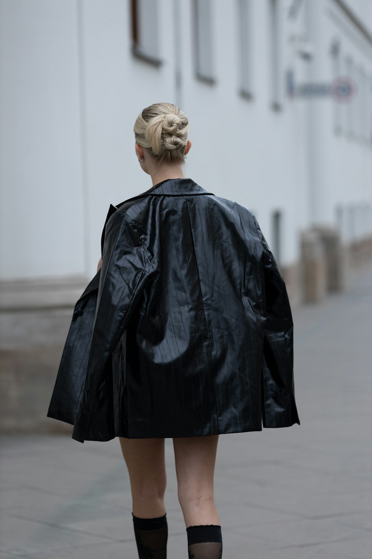 Leather Blazer Coat