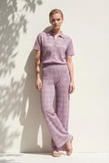 Chevron Knit Polo Set in lavender